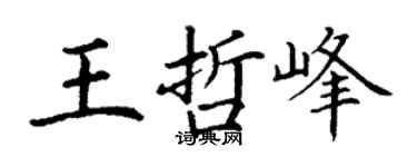 丁谦王哲峰楷书个性签名怎么写