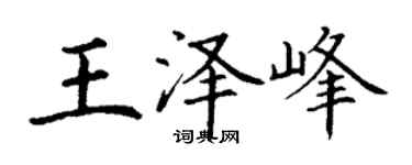 丁谦王泽峰楷书个性签名怎么写