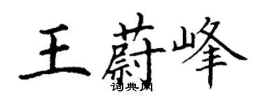 丁谦王蔚峰楷书个性签名怎么写