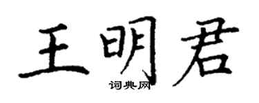丁谦王明君楷书个性签名怎么写