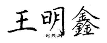 丁谦王明鑫楷书个性签名怎么写