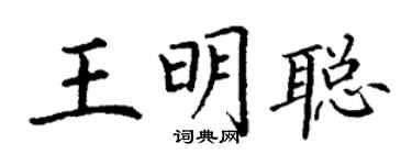 丁谦王明聪楷书个性签名怎么写