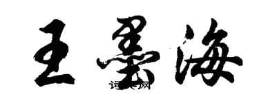 胡问遂王墨海行书个性签名怎么写