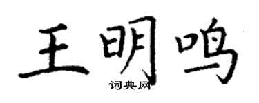 丁谦王明鸣楷书个性签名怎么写
