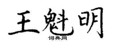 丁谦王魁明楷书个性签名怎么写