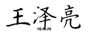 丁谦王泽亮楷书个性签名怎么写