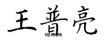 丁谦王普亮楷书个性签名怎么写