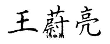 丁谦王蔚亮楷书个性签名怎么写