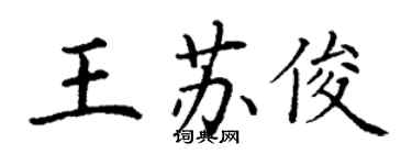 丁谦王苏俊楷书个性签名怎么写