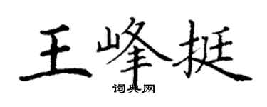 丁谦王峰挺楷书个性签名怎么写