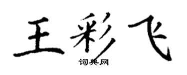 丁谦王彩飞楷书个性签名怎么写