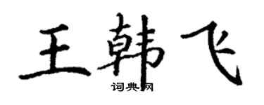 丁谦王韩飞楷书个性签名怎么写