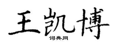 丁谦王凯博楷书个性签名怎么写