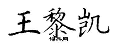 丁谦王黎凯楷书个性签名怎么写