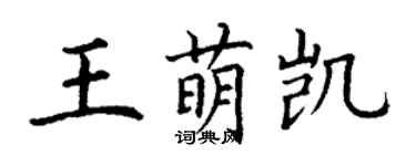 丁谦王萌凯楷书个性签名怎么写