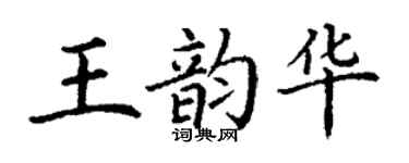 丁谦王韵华楷书个性签名怎么写