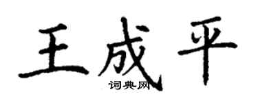 丁谦王成平楷书个性签名怎么写