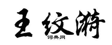 胡问遂王纹漪行书个性签名怎么写