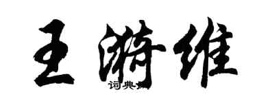 胡问遂王漪维行书个性签名怎么写