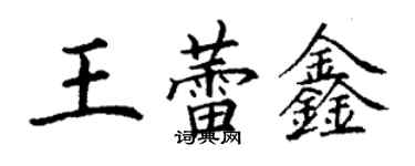 丁谦王蕾鑫楷书个性签名怎么写