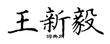 丁谦王新毅楷书个性签名怎么写