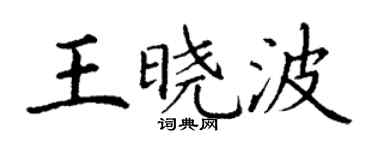 丁谦王晓波楷书个性签名怎么写