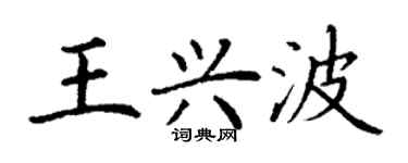 丁谦王兴波楷书个性签名怎么写