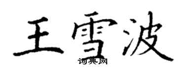 丁谦王雪波楷书个性签名怎么写