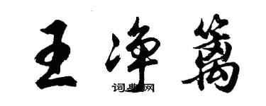 胡问遂王净篱行书个性签名怎么写