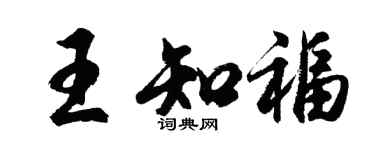 胡问遂王知福行书个性签名怎么写