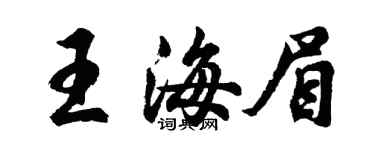 胡问遂王海眉行书个性签名怎么写