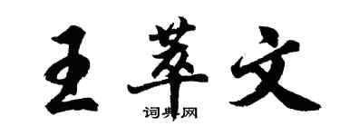 胡问遂王萃文行书个性签名怎么写