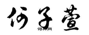 胡问遂何子萱行书个性签名怎么写