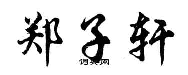胡问遂郑子轩行书个性签名怎么写