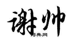 胡问遂谢帅行书个性签名怎么写