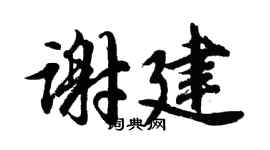 胡问遂谢建行书个性签名怎么写