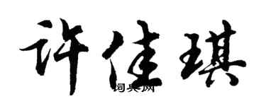 胡问遂许佳琪行书个性签名怎么写