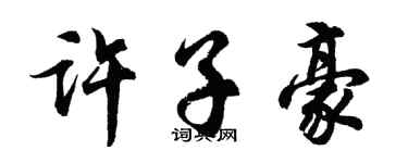 胡问遂许子豪行书个性签名怎么写