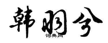 胡问遂韩羽兮行书个性签名怎么写