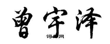 胡问遂曾宇泽行书个性签名怎么写