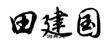 胡问遂田建国行书个性签名怎么写