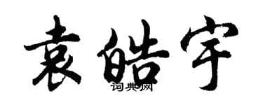 胡问遂袁皓宇行书个性签名怎么写