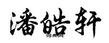 胡问遂潘皓轩行书个性签名怎么写