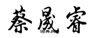 胡问遂蔡晟睿行书个性签名怎么写