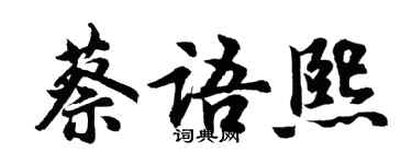 胡问遂蔡语熙行书个性签名怎么写