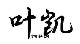 胡问遂叶凯行书个性签名怎么写