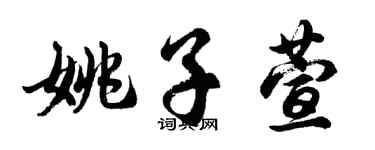 胡问遂姚子萱行书个性签名怎么写