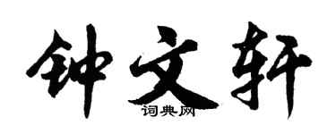 胡问遂钟文轩行书个性签名怎么写
