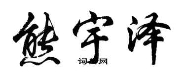 胡问遂熊宇泽行书个性签名怎么写