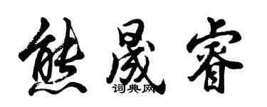 胡问遂熊晟睿行书个性签名怎么写